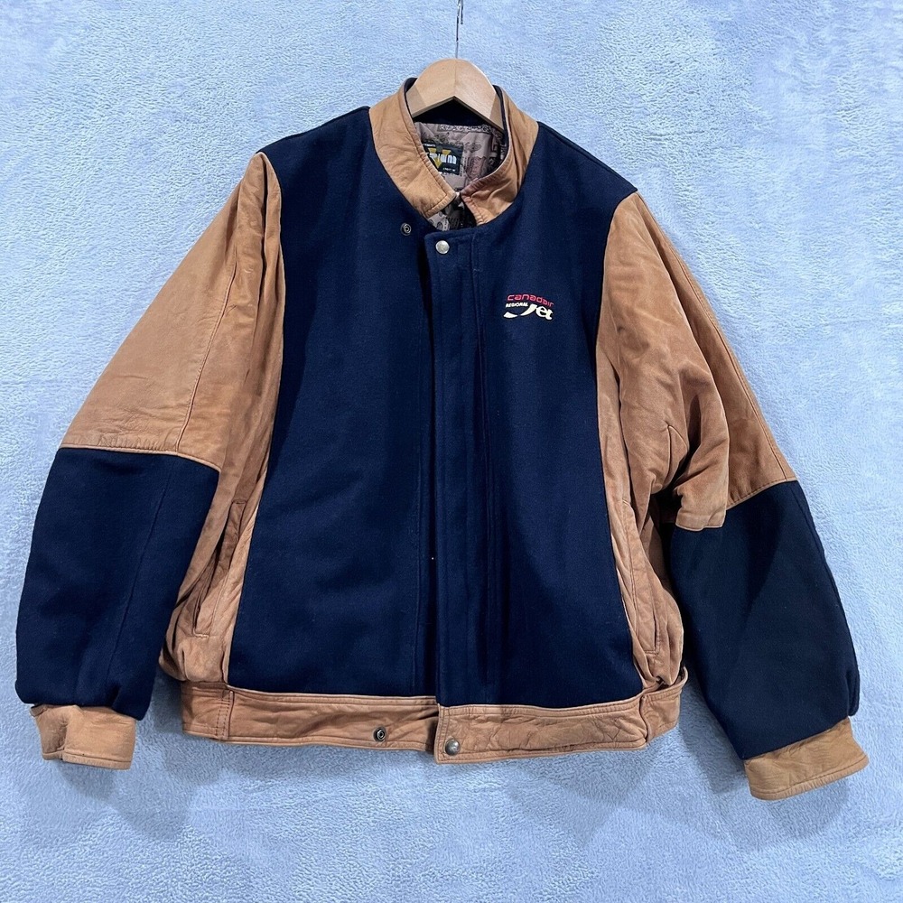 VTG Triumph Sportswear Jacket Wool Leather 90s‎ Y2K Made In Canada Vetements